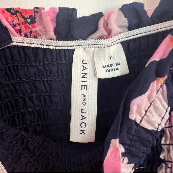 Janie and Jack the Hannah floral smocked sundress girls size 7 - Picture 4 of 5